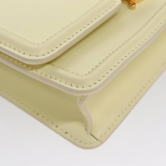 BURBERRY Chain Shoulder Bag Leather Beige Auth 107508 - Picture 10 of 16